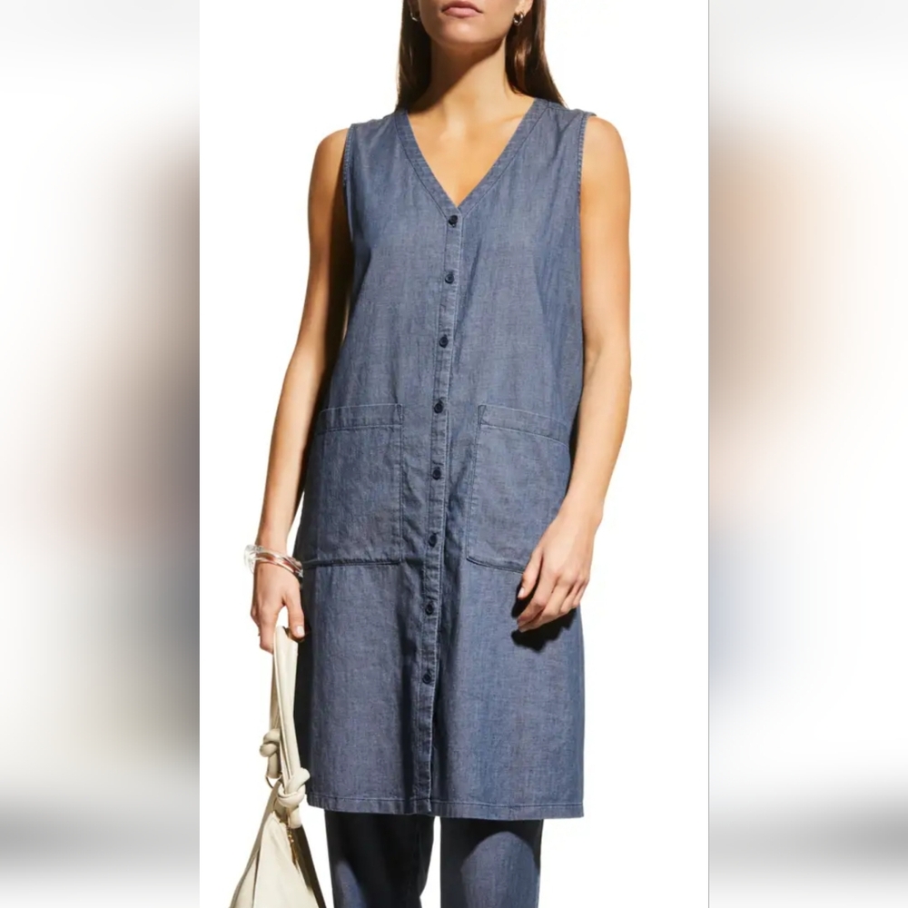 Eileen Fisher Organic Cotton Midi Dress  Women's Size Small